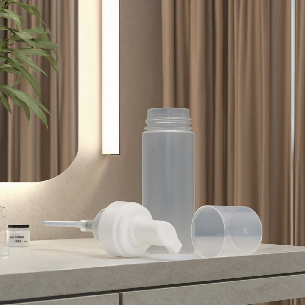 Fuyun Matte Frosted PET Plastic Hot Stamping Empty Pump Soap Facial Cleanser Foam Bottle 200ml Sealing Type Pump Sprayer