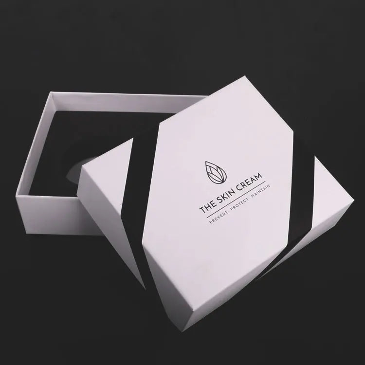 Custom Elegant Black and White Cardboard Paper Skincare Set Package Boxes for Skincare Product Packaging