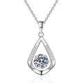 925 Sterling Silver Water Drop Pendant Necklace 1 Carat Moissanite Fine Jewelry for Women Valentine's Day Gift