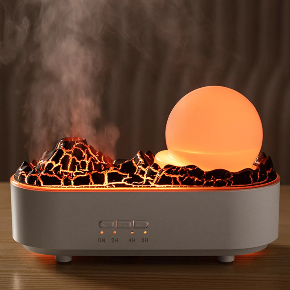 New Arrival magma Volcano Humidifier Crack Jellyfish Smoke Ring Diffuser Ultrasonic Cold Fog Timing air Humidification USB