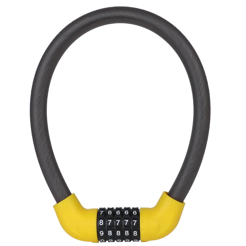 Portable Mountain Bike Lock Anti-Theft Password Ring Lock Fixed 5 Digit Code Combination Bicycle Security Lock