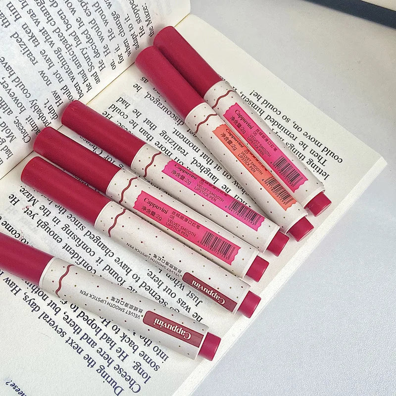 Hot Sale 8-Color Lipstick Pen Makeup DuDu Lip Moisturizing Lip Glaze Cute Beauty Matte Lipstick