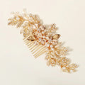 Bridal Flowers Pearls and Crystal Hair Combs Wedding Headdress Handmade Hair Accessories Jewelry Headpieces