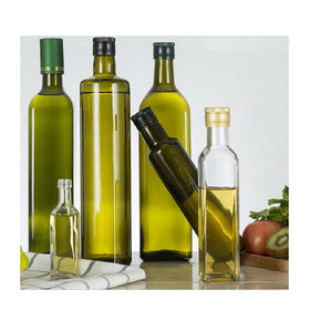 250ml 500ml 750ml 1000ml Leak-Proof Transparent Glass Oiler Bottles for Olive Oil and Jelly with Screw Cap and Hot Stamped