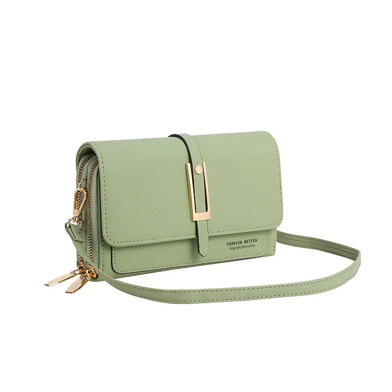 Fashion Designer Custom logo Pu Leather Cell Phone Crossbody Bags Waterproof Women Mobile Phone Bags