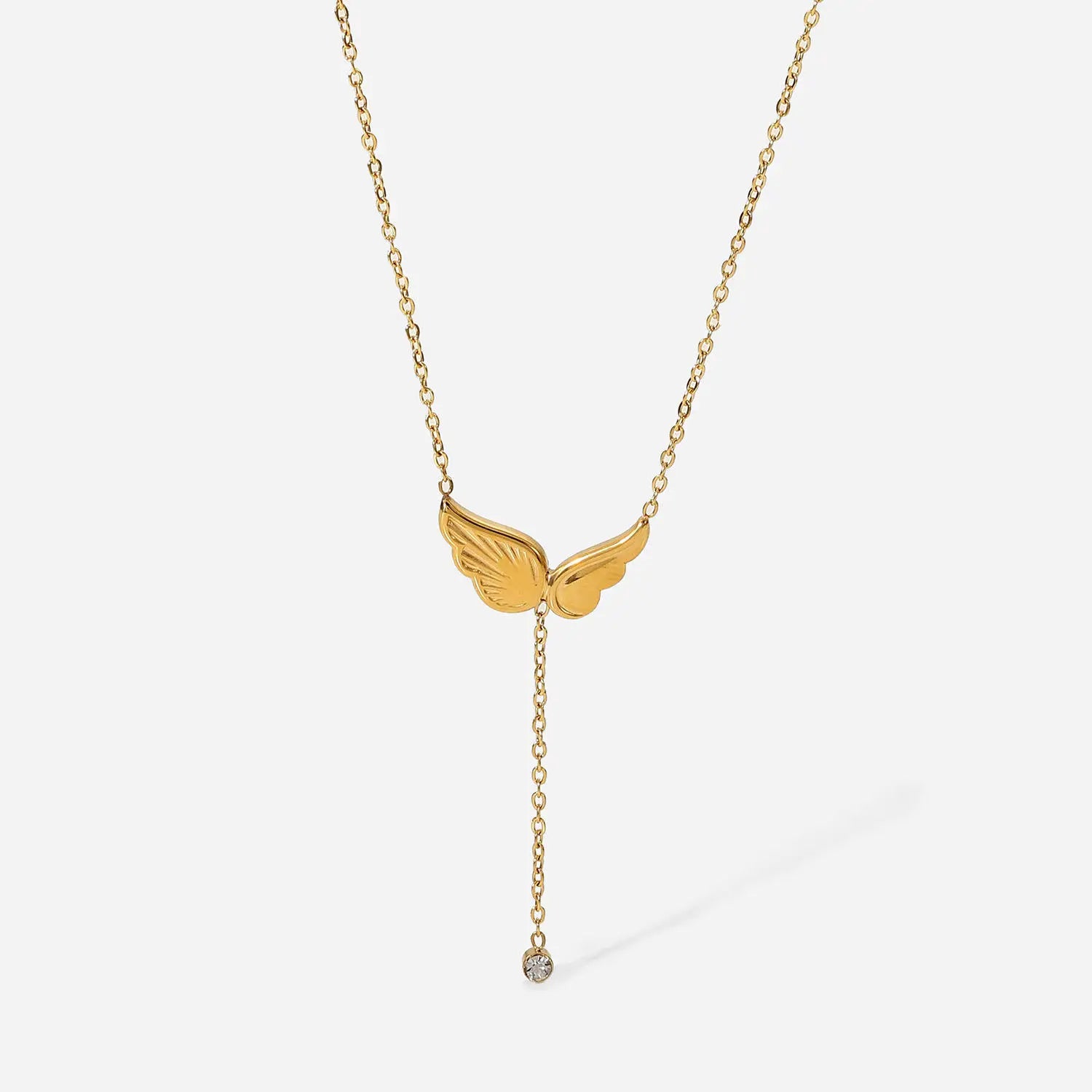 Elegant Angel Necklace with Pendant Metal Stainless Steel Simple Jewelry Party Women Dress Necklace