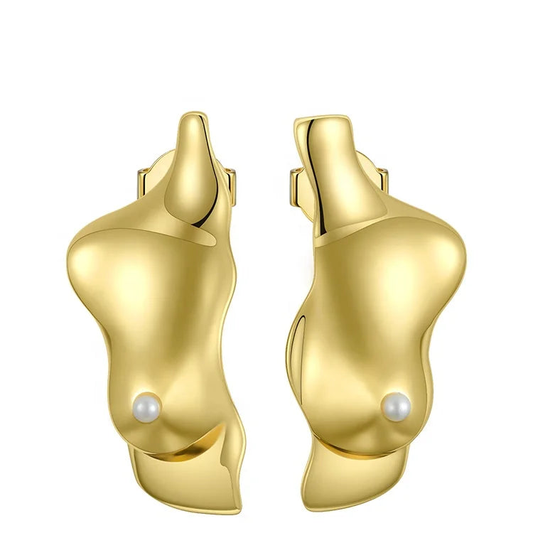 FASHION Body Part 3D Chest Stud Earrings for Women Gold Color Special Earings Fashion Jewelry Pendientes Mujer E191113
