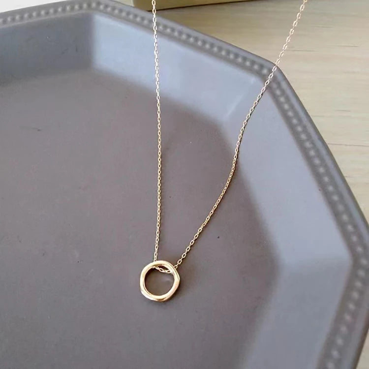 2025  Birthday Gift Minimalist Irregular Pendant Necklace Gold Color Hollow Geometric Chokers Necklaces for Women
