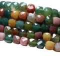 Wholesale Natural Indian Agate 8*8 mm Faceted Cube Loose Beads for Jewelry Making Design Fashion Stone
