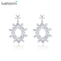 LUOTEEMI Woman Fashion Jewellery Big Statement Elegant Hot Sale Earing Dangle 2025 Cubic Zirconia Bridal Earring