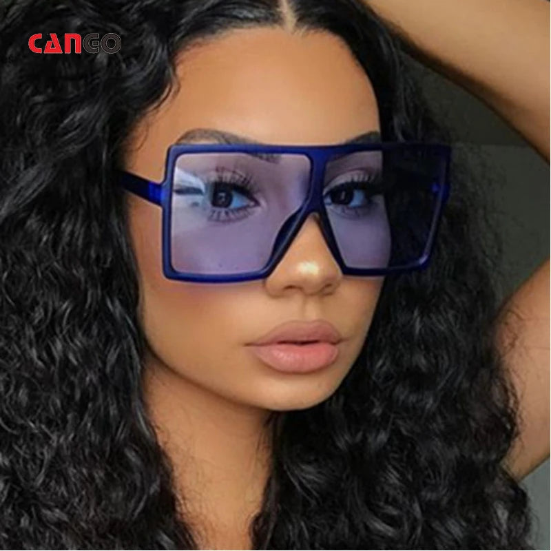 Women's Large Frame Square Sunglasses Colorful Fashionable Oversize Mirror with UV400 Lenses Summer Trendy PC Material for Men