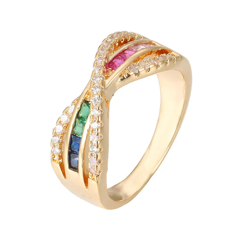 DD20523 Hot Selling Fashion Cubic Zircon Finger Rings Women Classic Wedding Rings Jewelry Wholesale
