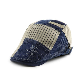 Spring New Original Heavy Denim Splicing Color Ivy Hats Women Personality Ivy Cap Men