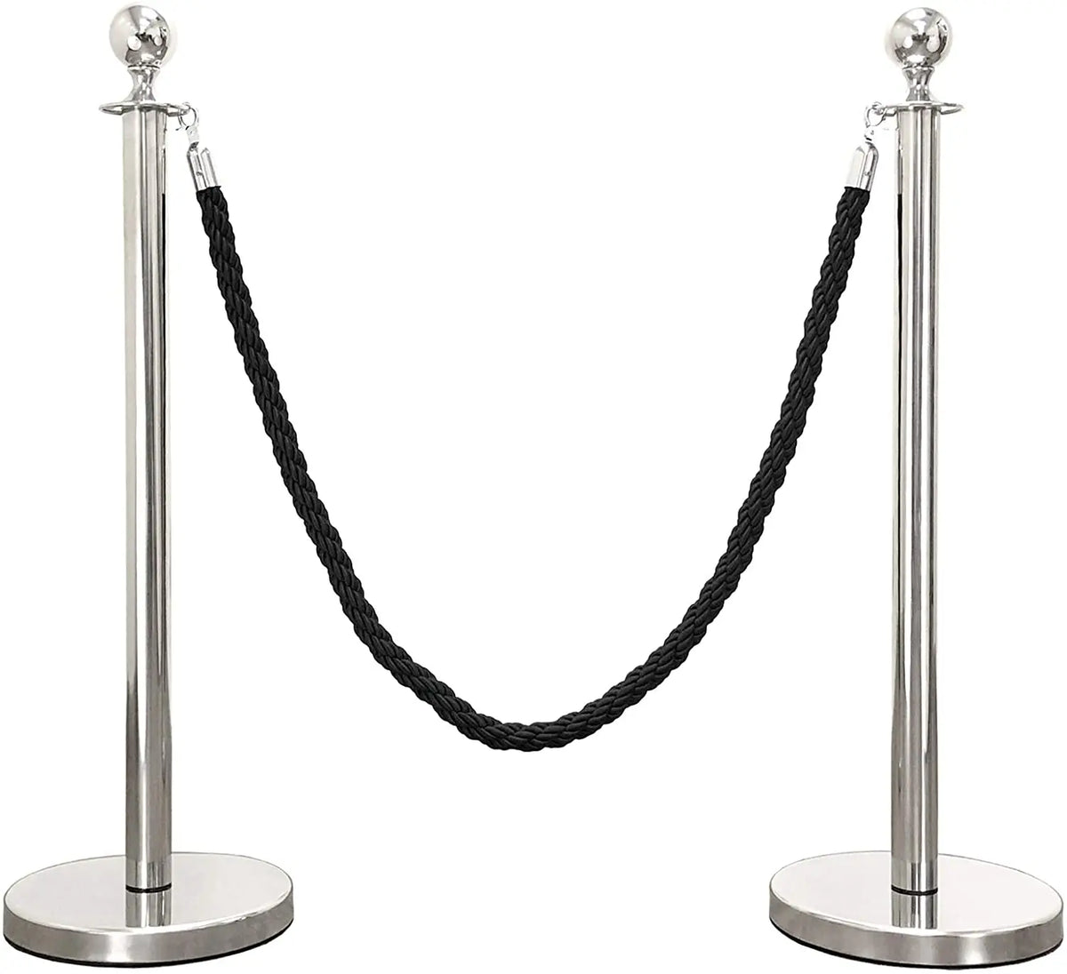 Round Head Hot Selling Queue Management Stainless Steel 201/304 Rope Stanchions Posts with 1500mm Rope for Banks & Airports