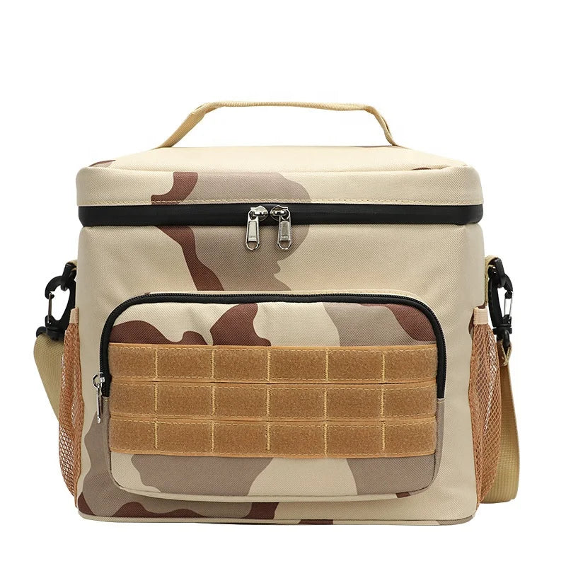 15L Camo Insulation Bag Waterproof Outdoor Work Picnic Thermal Lunch Box Handbag Large Capacity Cooler Bags Fresh Food Backpack