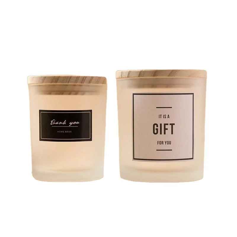 New Heat Resistant 8oz 10oz 15oz Empty Luxury Frosted Brown Glass Eco-Friendly Christmas Home Decoration Candle Jar Candle