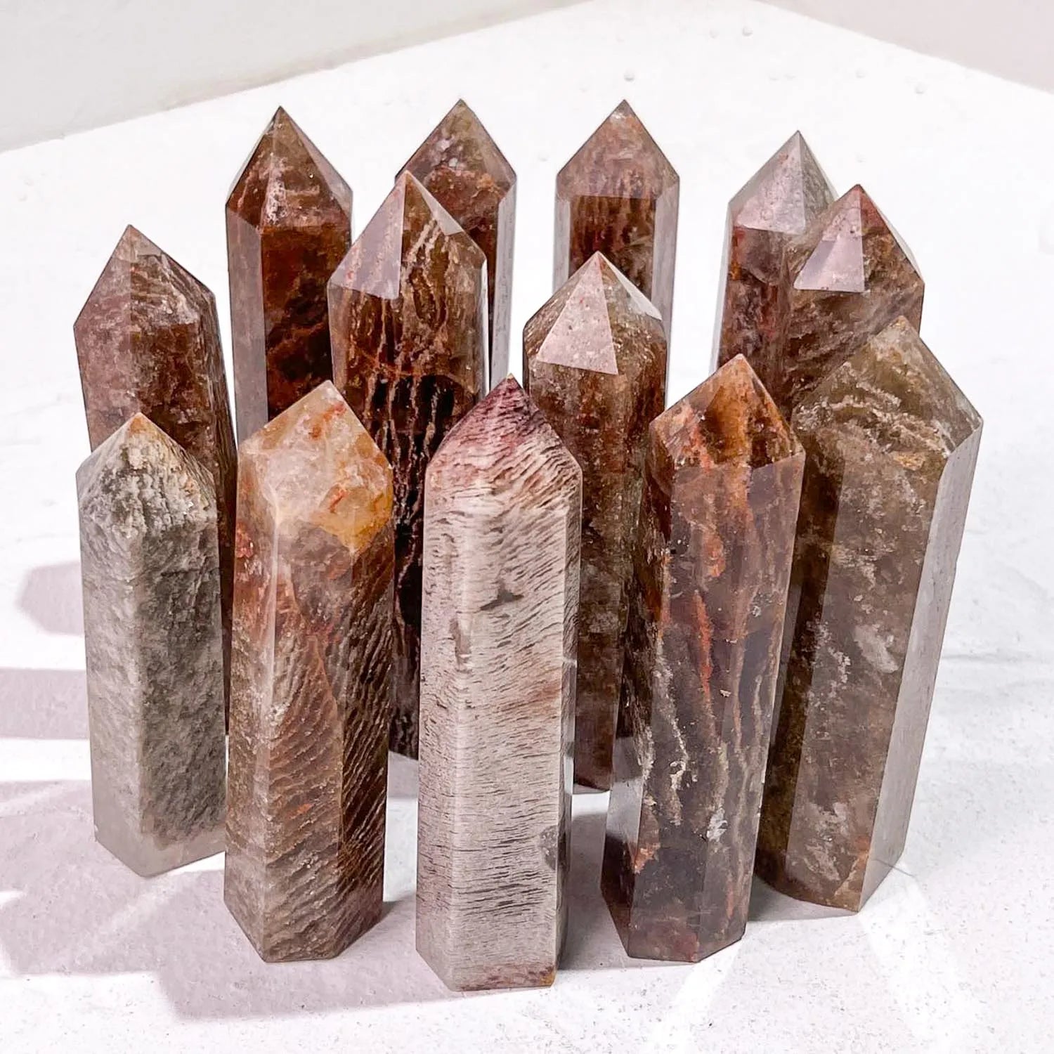 Wholesale Multilayer Garden Quartz Crystal Tower Phantom Quartz Pointed Crystal for Healing and Meditation