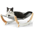 Wooden Elevated Frame Hammocks With Comfortable Printed Canvas Cat Swing Rocking Chair Kitty Hammock Bed Cat Furniture