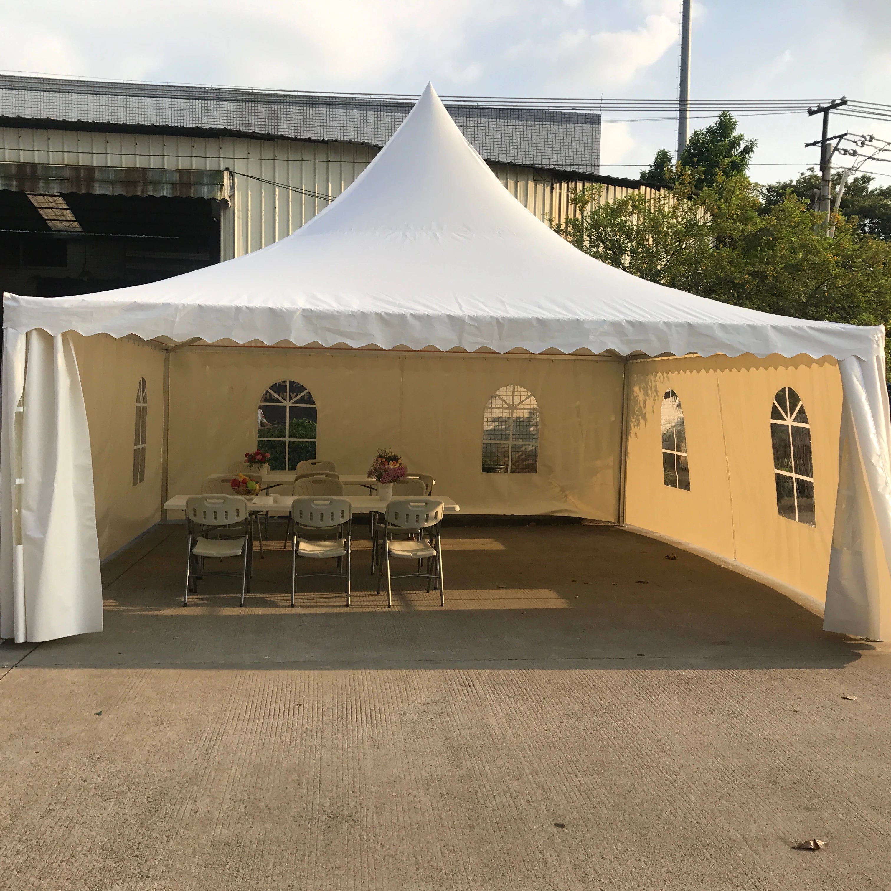 Heavy-Duty Aluminum Frame Luxury Outdoor Party Tent  Glass Door for Wedding Trade Show Family Use Waterproof Logo Printing