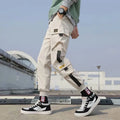 New Fashion Europe Men Solid Color Overalls Multi-pocket Street Pants Outdoor Sports Casual Trousers Long Ninth Harem Pants