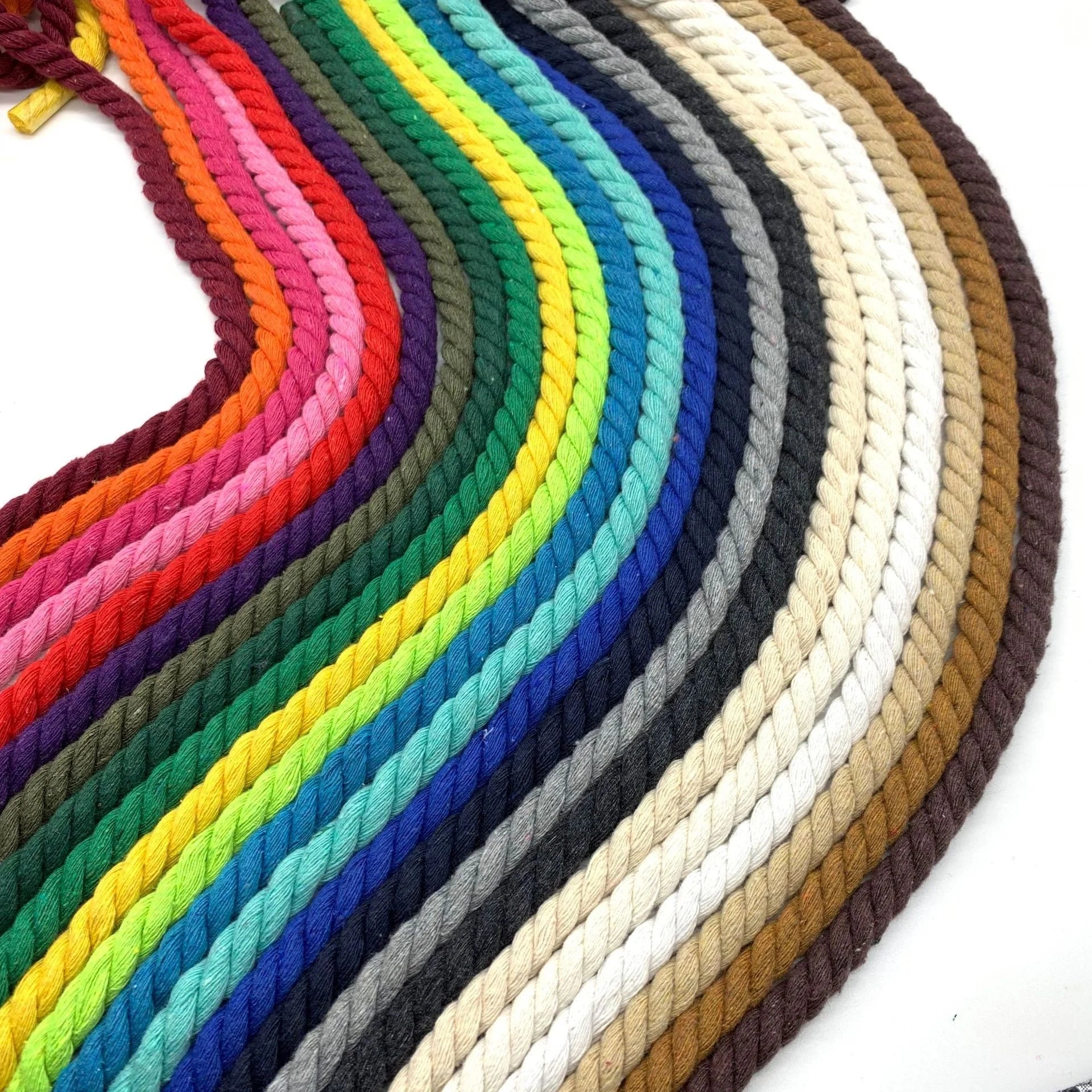 Wholesale Customized 12mm 8 Strand Braided High Tenacity Eco-Friendly Colored Thick Twisted Cotton Cords for Accessories