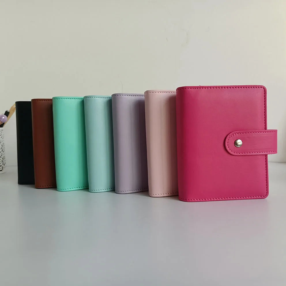 New Trending PU Leather Portable Fashion Mini Money Organizer Cash Stuffing Envelope System A7 Budget Binder Set for Cash Saving