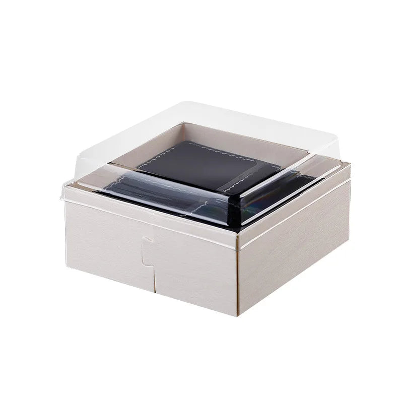Hot Sales Disposable Wooden Transparent Cheese Bento Cake Box West Point Packaging Baking Cake Box with Lid Sushi Boxes