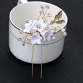 ML802 Hot Selling Fashion White Flower Hair Pin Bridal Handmade Hair Pin Wedding Hair Jewelry Wholesale