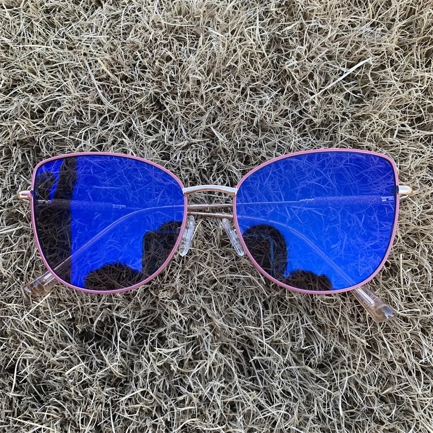 Spring Hinge Cat Eye White pink Gold Alloy Diamond Photogray Anti Reflet Photochromic Anti Uv400 Color Changing Glasses