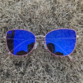 Spring Hinge Cat Eye White pink Gold Alloy Diamond Photogray Anti Reflet Photochromic Anti Uv400 Color Changing Glasses