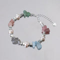 Wholesale Trendy 925 Sterling Silver Mix Color Irregular Crystal Crushed Silver Pearl Bracelet for Lady Girls Holiday Party