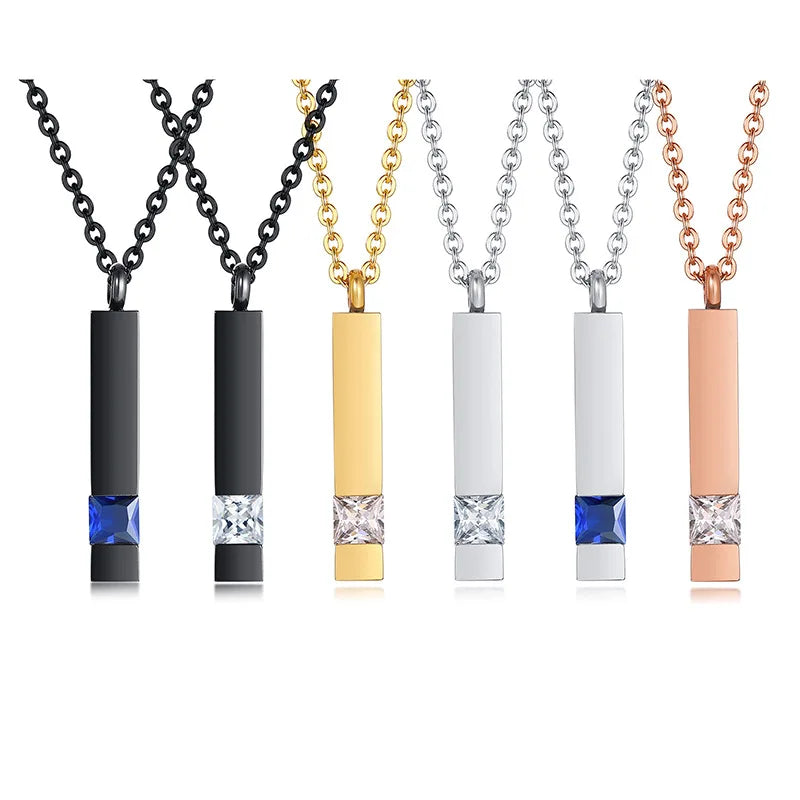 Wholesale Stainless Steel Jewelry for Men Stainless Steel Zircon Ashes Box Memorial Urn Pendant Openable Rhinestone Necklace