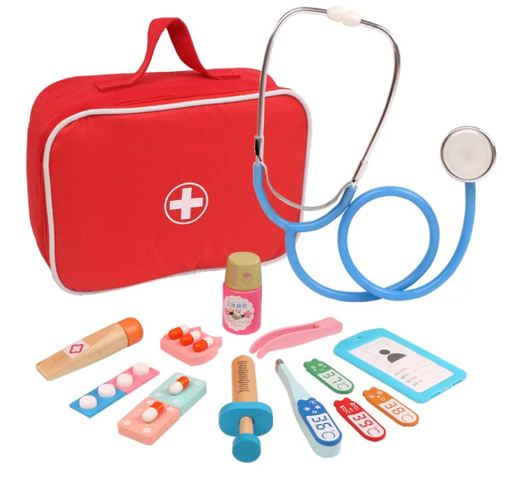 Pink Girl Kids Pretend Toy Doctor Set Wooden Doctor Play Set Wholesale