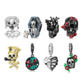 Butterfly Flowers Skull Lady Charm Pendant Authentic 925 Sterling Silver CZ Beads for Women Fine Jewelry Making Charm Bracelets