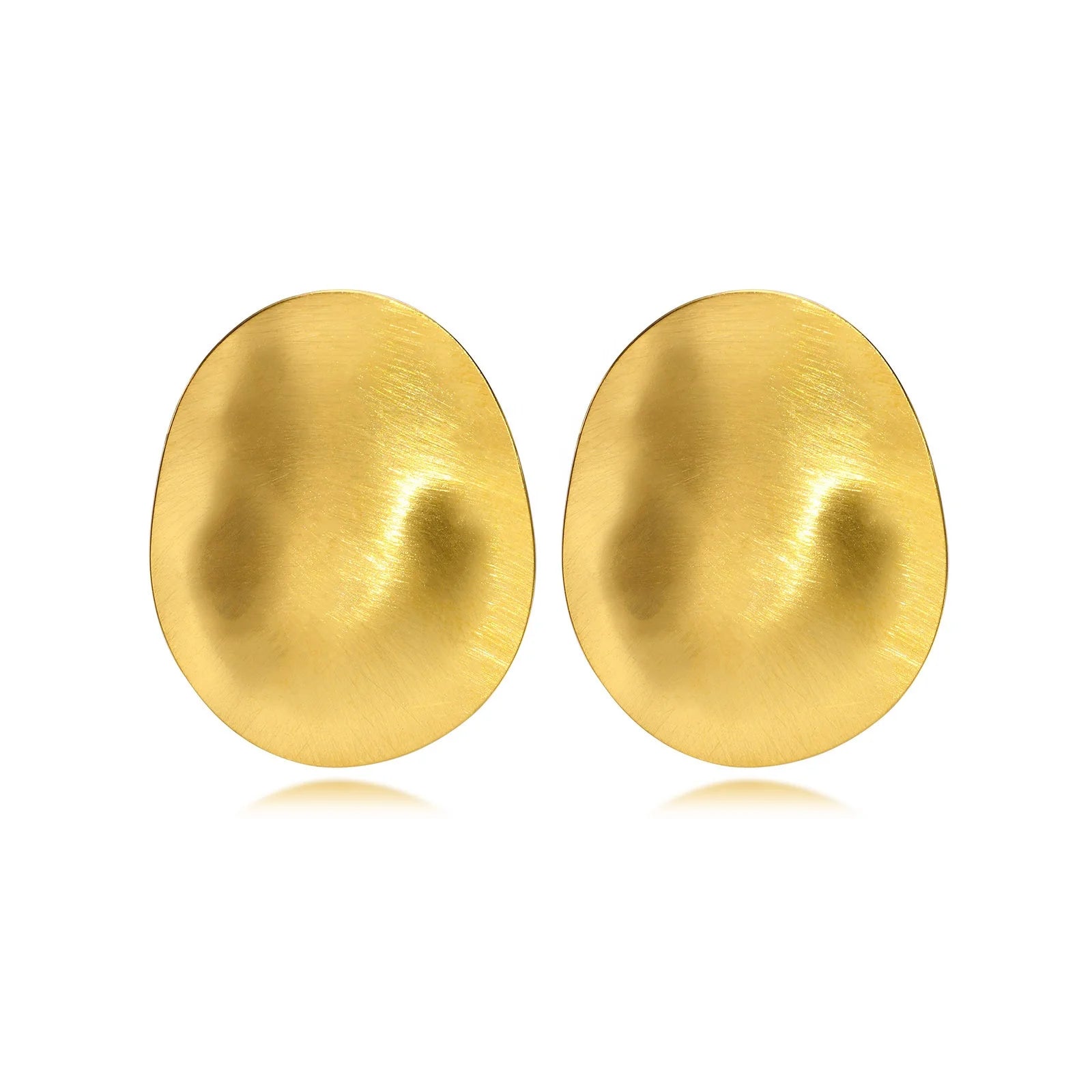 Women Hammered Circle Earring Studs Textured Gold Hoops Hammered Gold Teardrop Earrings Jewlery