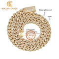 Mozambique 925 Silver Cuban Chain 12mm Gold Plated Geometric Pattern for Weddings Engagements Top Vvs Moissanite Necklace