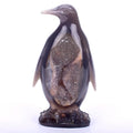 Natural Quartz Crystal Agate Geode Hand Carved Penguin Animal Gemstone for Home Decoration