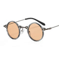 2022 New Retro Steampunk Small Frame Round Hip Hop Sunglasses Metal UV400 Protection Sun Glasses