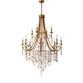 Cascading Wedding Decorative Industrial Vintage Lamp Shell Pendant Light Bronze K9 Crystal Chandelier for Church Hotel Lobby