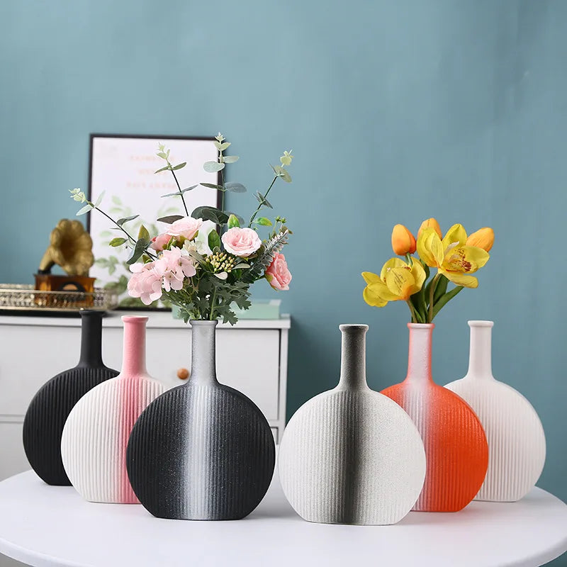R42 Home Decor Luxury Accessories Nordic Modern Rustic Modern Decorative Wholesale Ceramic Vases With Artificial Plants