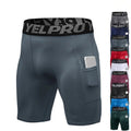 Quick Dry Compression Running Tights Men with Pocket Gym Fitness Shorts Sportswear Short Leggings Elastic Underwear Customized