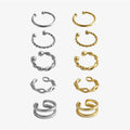 FUAMAY Classic 925 Silver Twist Earring Cuff Clips Boucles D'oreilles Manchette Ear Plain Cuff Earrings