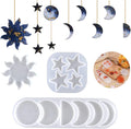 Resin Mold Moon Star Sun eclipse Silica Gel Mold Crystal Planet Pendant Jewelry Making Decoration Gift DIY 3 Pieces