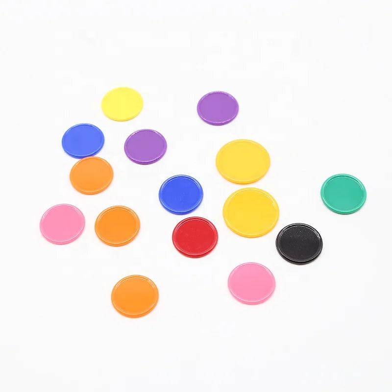Colorful 25mm Acrylic Dice Generic Game Token Plastic Disc for Board Games Playing Pieces