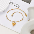 HOVANCI Fashion Design Heart Beach Anklet Healing Crystal 18k Gold Plated Stainless Steel Anklets