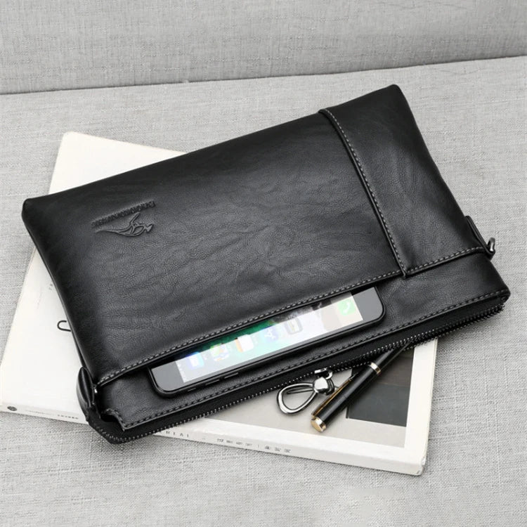 Men's Envelope Clutch Bag Large Capacity Cell Phone Handbag Leisure Leather Clutch Bag