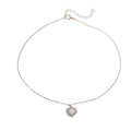 Wholesale  Golden Collarbone Necklace Ins New Fashion Cat Eye Stone Opal Heart Pendant Necklace with Diamond for Women