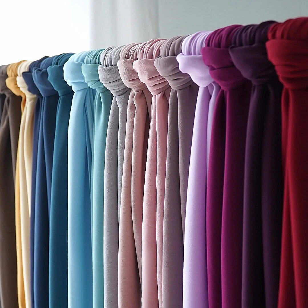 Wholesale Cheap Solid Plain Islamic Shawls Long Soft Headband Headscarf Chiffon Muslim Scarves Hijab Scarf