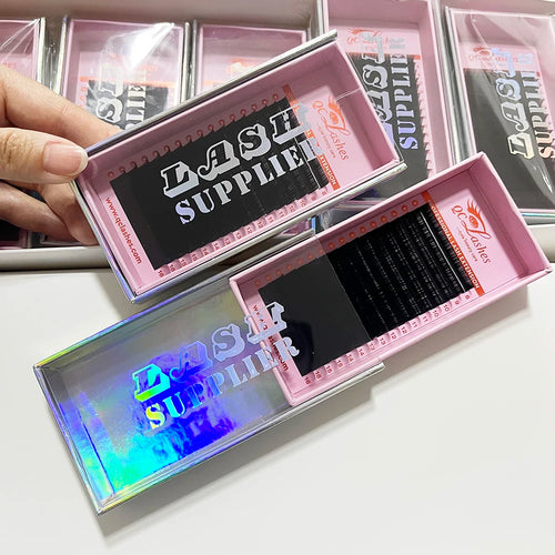 0.03 0.05 Cashmere Volume Lash Trays Wholesale Lash Vendor Faux Mink Velvet Eyelash Extensions Cashmere Matte Black Lash Trays