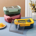 LEBO Jieyang 2026 Rectangle Leakproof Large Capacity Food Storage Container 2 Compartment Plastic Bento Lunch Box With Cutlery